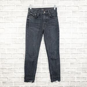 GRLFRND Karolina Denim Jeans ankle fray Black HOLD UP Wash Size 23
